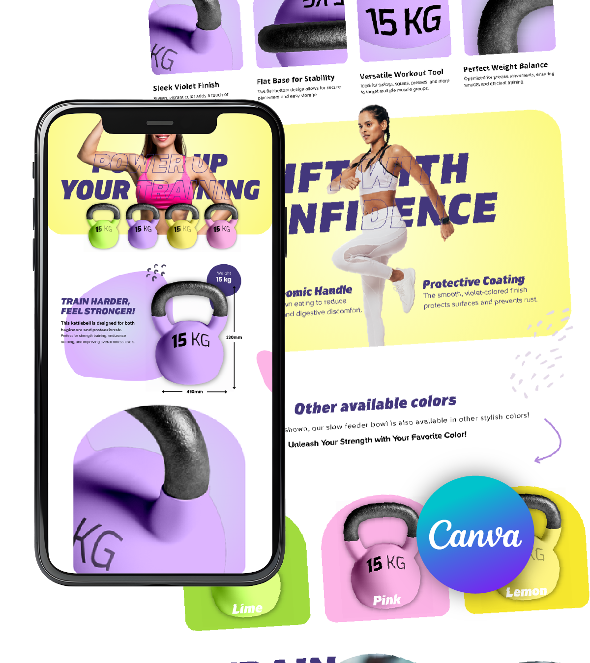 Fitness | A+ Content Basic | Rise & Lift - Canva