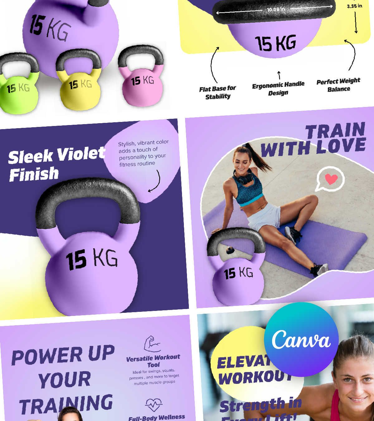 Fitness | Image Listing Gallery | Rise & Lift - Canva